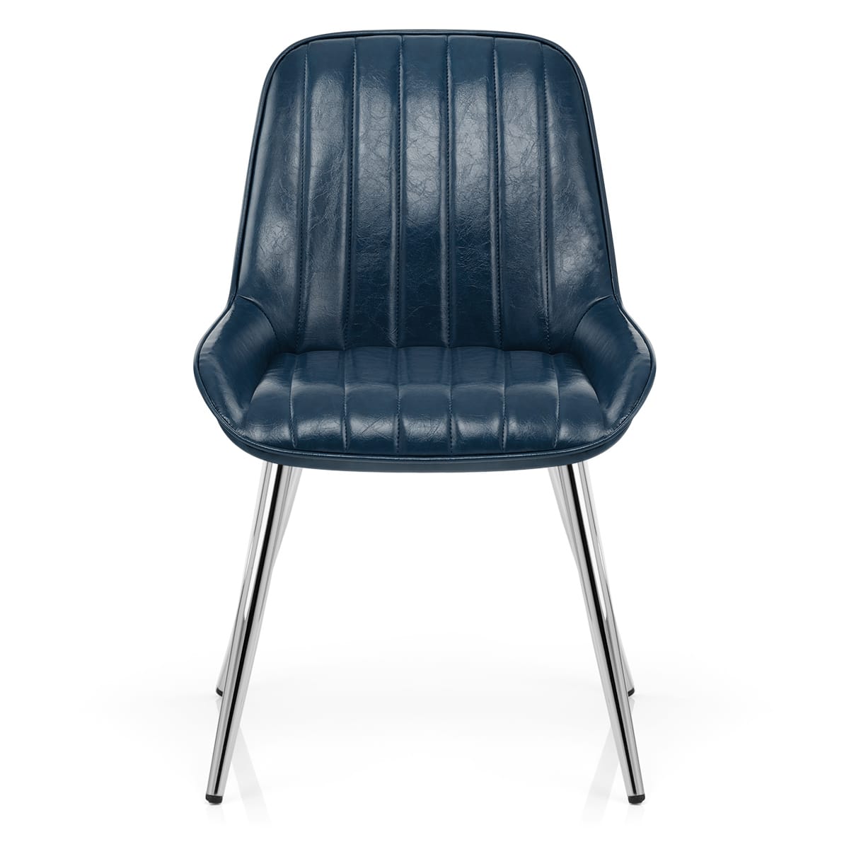 Sedia Ecopelle Cromata - Mustang Blu