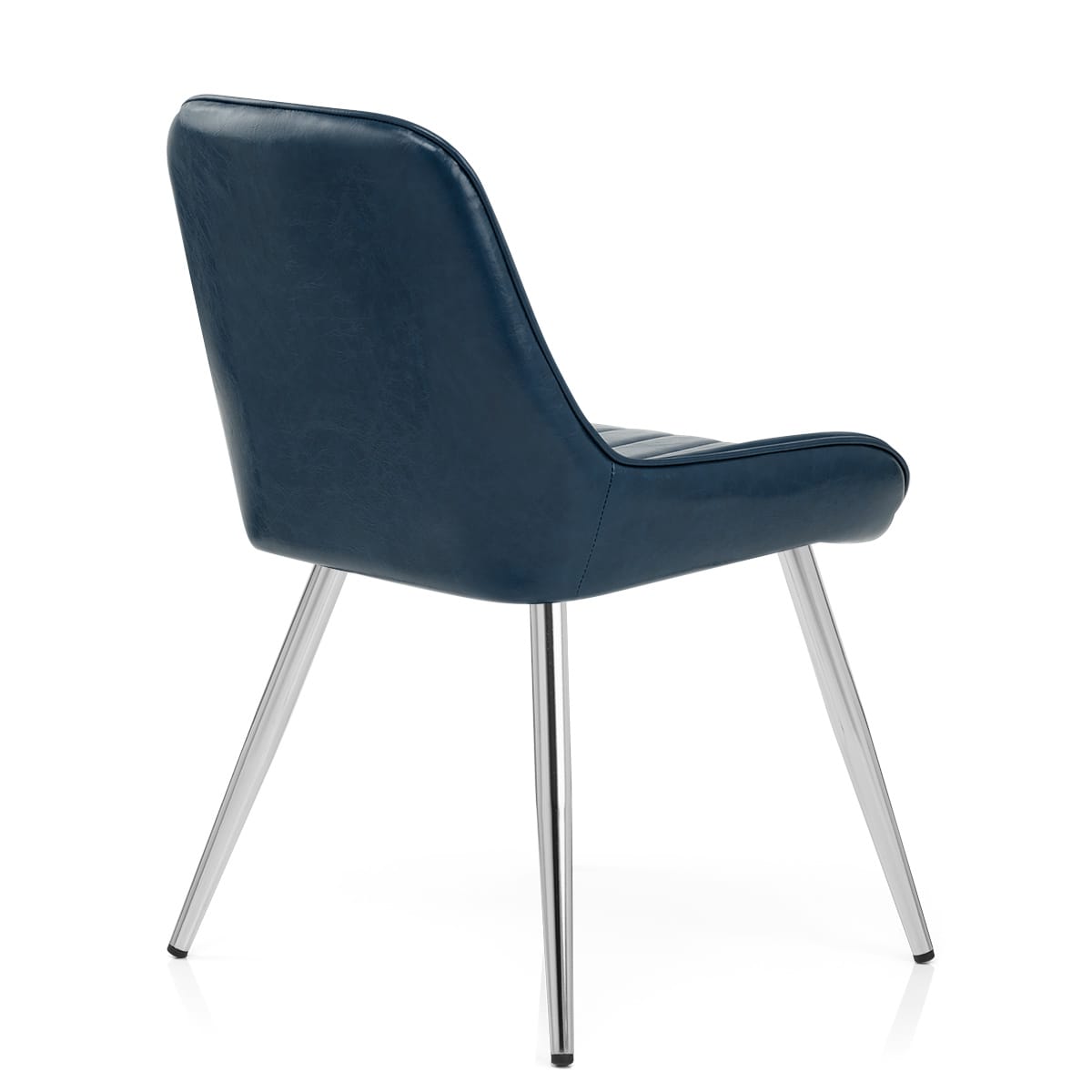 Sedia Ecopelle Cromata - Mustang Blu