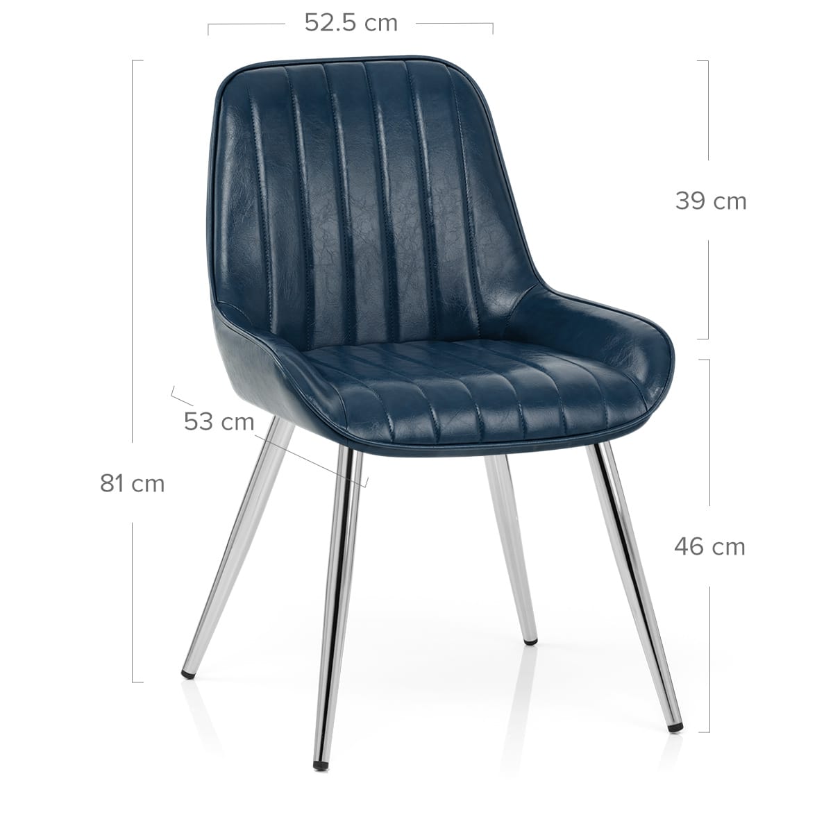 Sedia Ecopelle Cromata - Mustang Blu