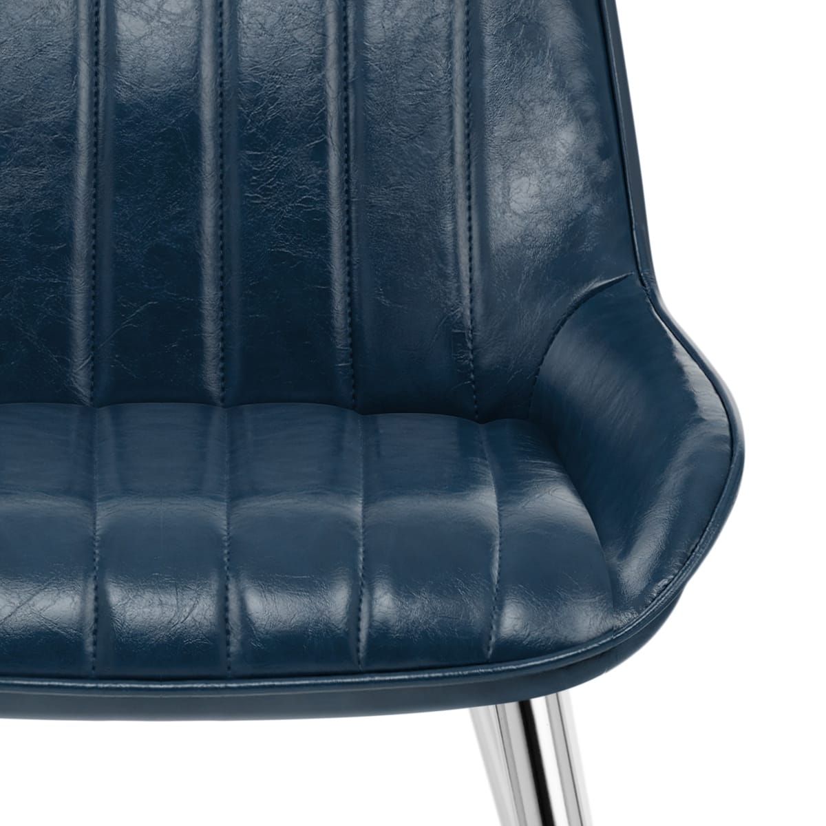 Sedia Ecopelle Cromata - Mustang Blu