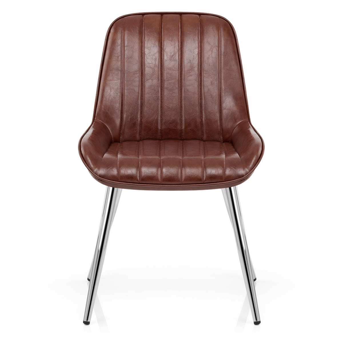Sedia Ecopelle Cromata - Mustang Marrone