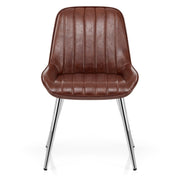 Sedia Ecopelle Cromata - Mustang Marrone