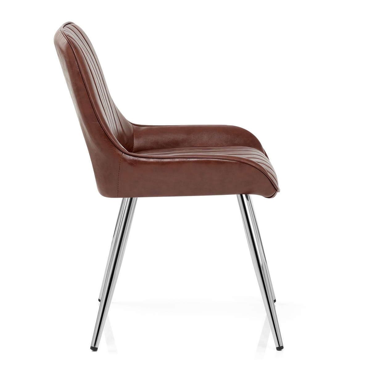Sedia Ecopelle Cromata - Mustang Marrone