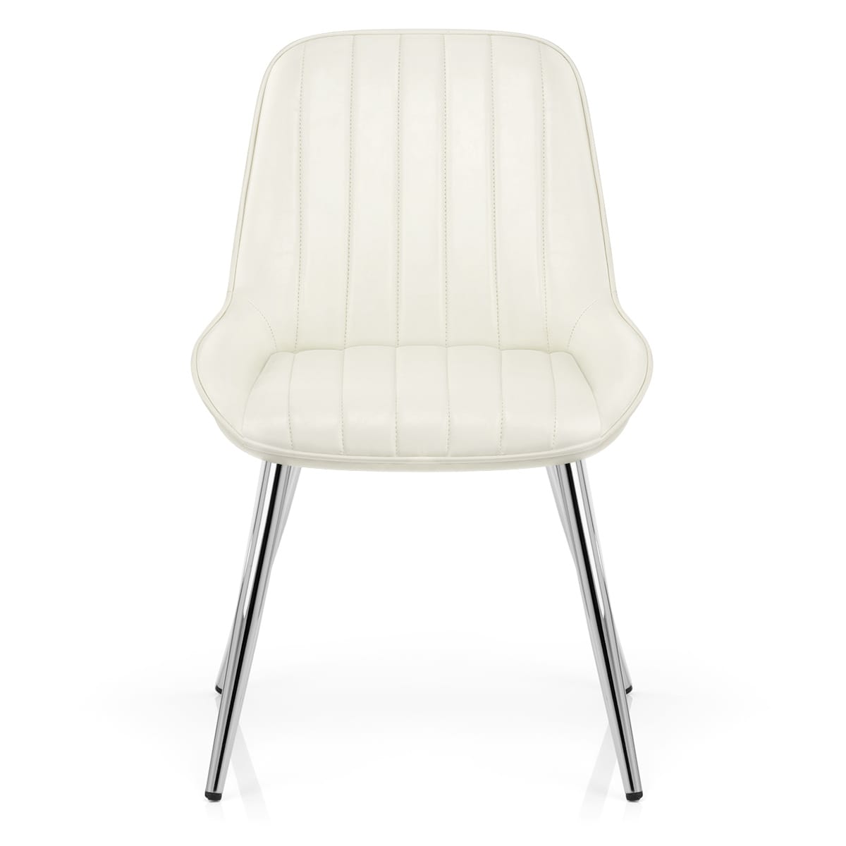Sedia Ecopelle Cromata - Mustang Crema