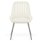 Sedia Ecopelle Cromata - Mustang Crema