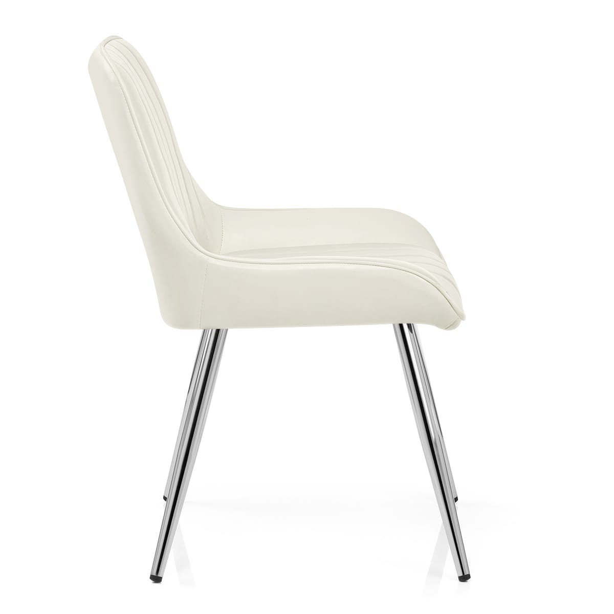 Sedia Ecopelle Cromata - Mustang Crema