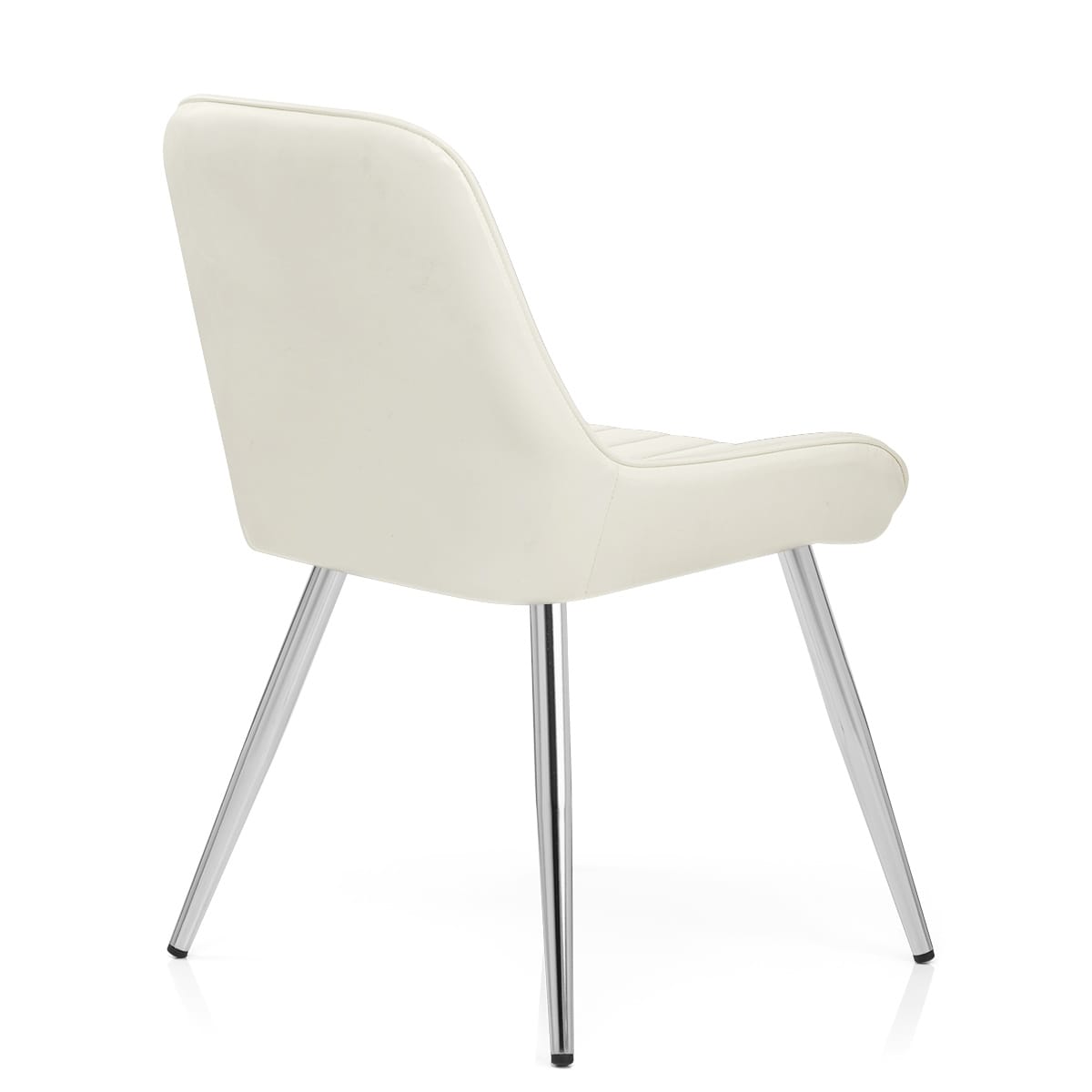 Sedia Ecopelle Cromata - Mustang Crema