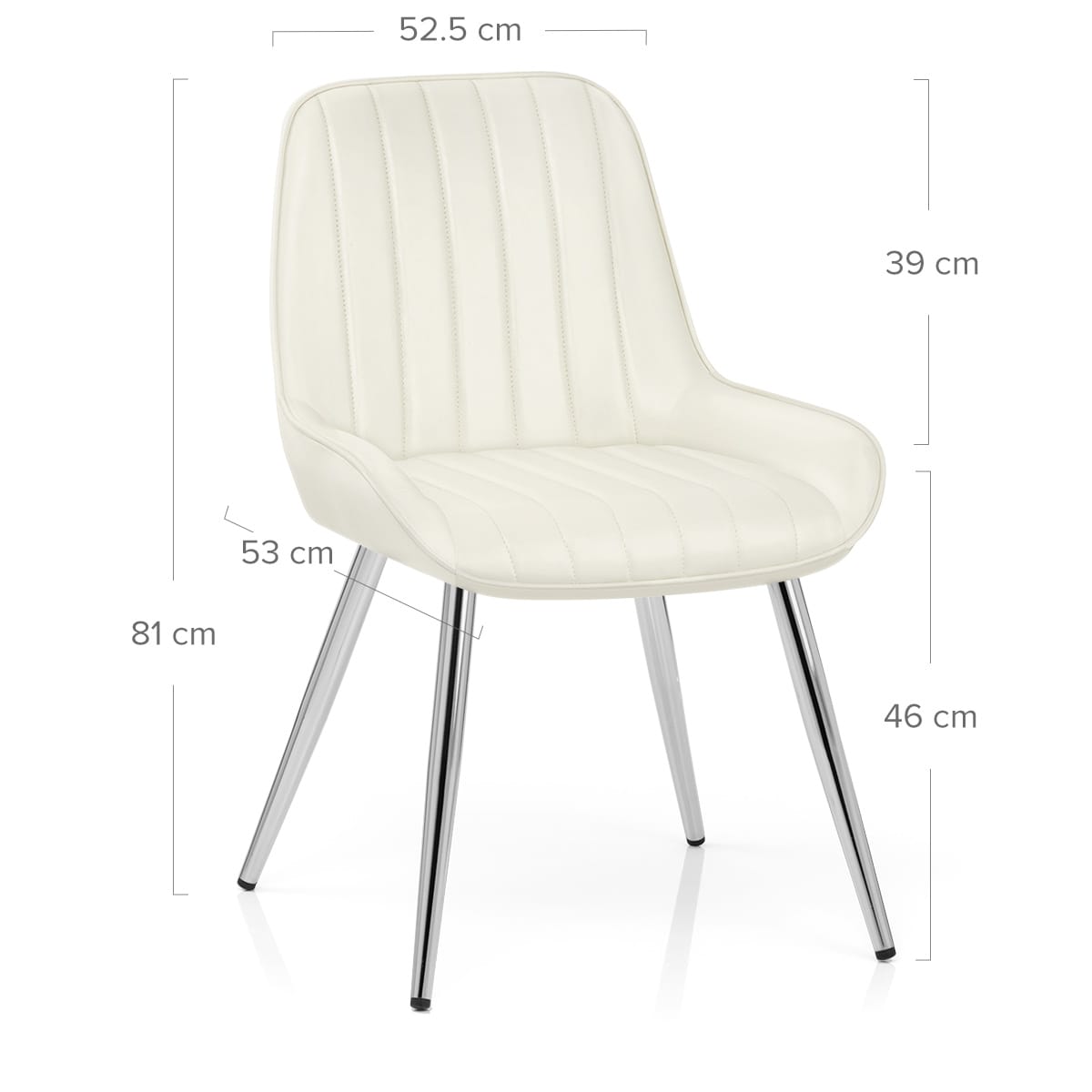 Sedia Ecopelle Cromata - Mustang Crema