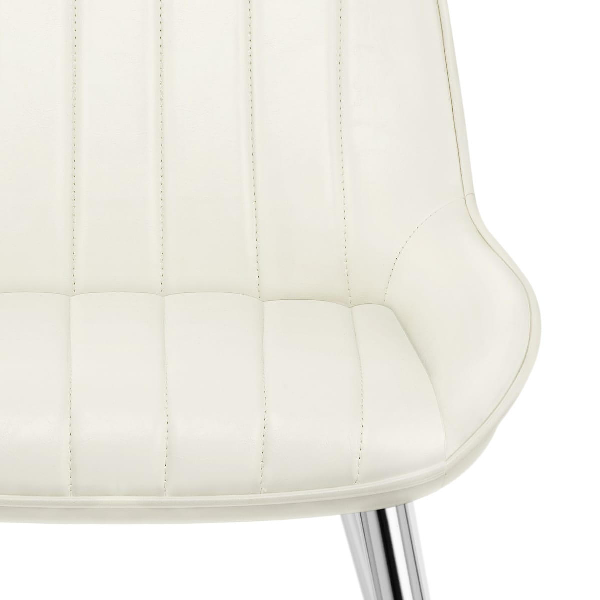 Sedia Ecopelle Cromata - Mustang Crema
