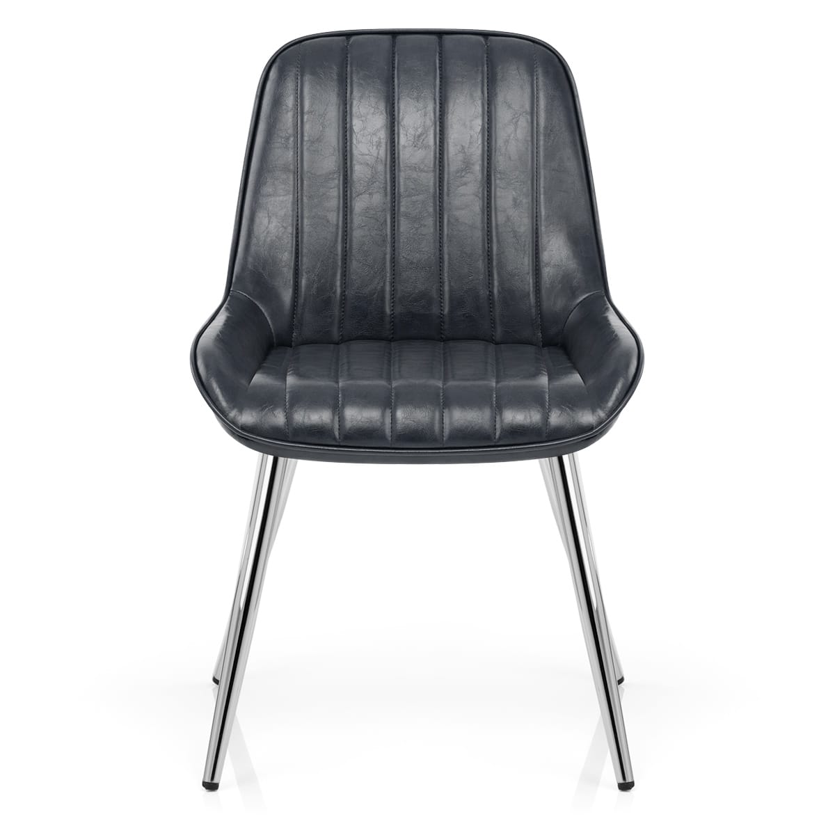 Sedia Ecopelle Cromata - Mustang Blu Scuro