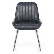 Sedia Ecopelle Cromata - Mustang Blu Scuro