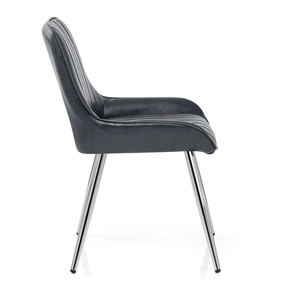 Sedia Ecopelle Cromata - Mustang Blu Scuro