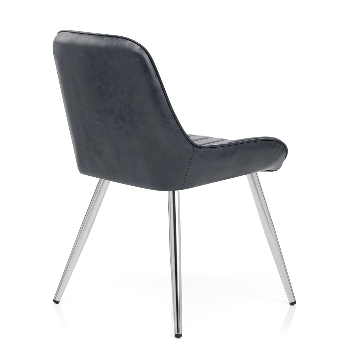 Sedia Ecopelle Cromata - Mustang Blu Scuro