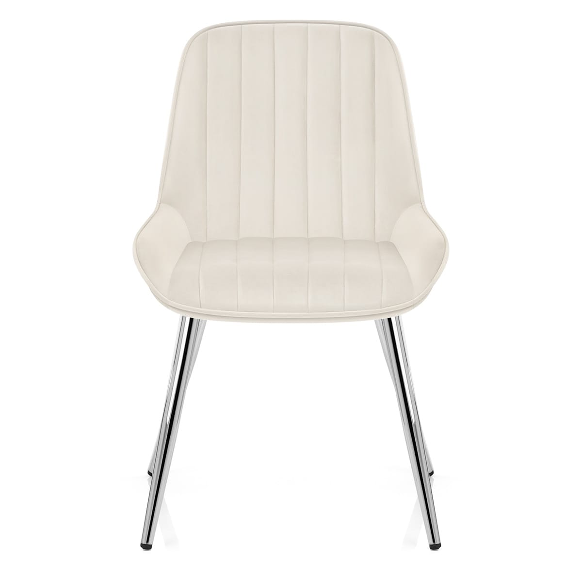 Sedia Velluto Cromata - Mustang Crema
