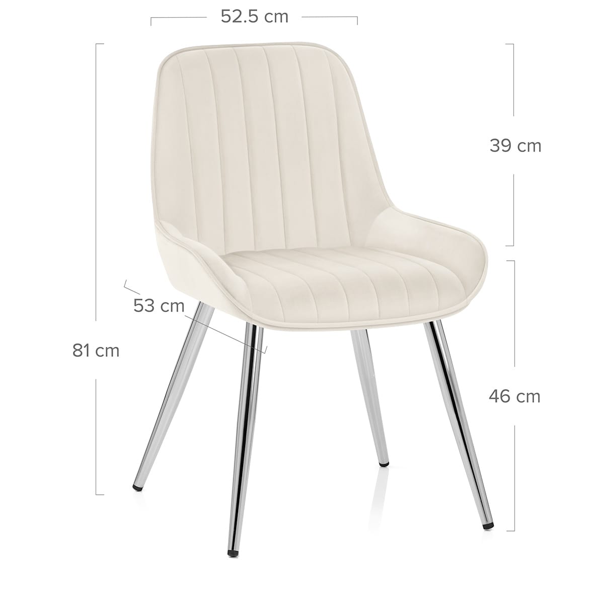 Sedia Velluto Cromata - Mustang Crema