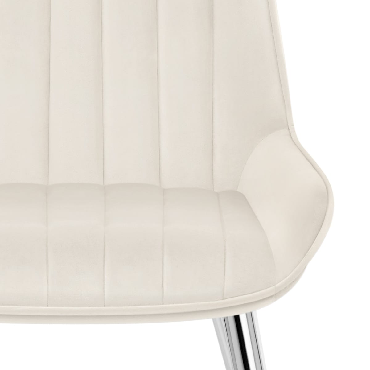 Sedia Velluto Cromata - Mustang Crema
