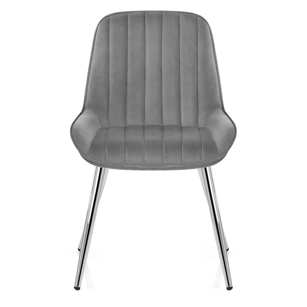 Sedia Velluto Cromata - Mustang Grigio scuro