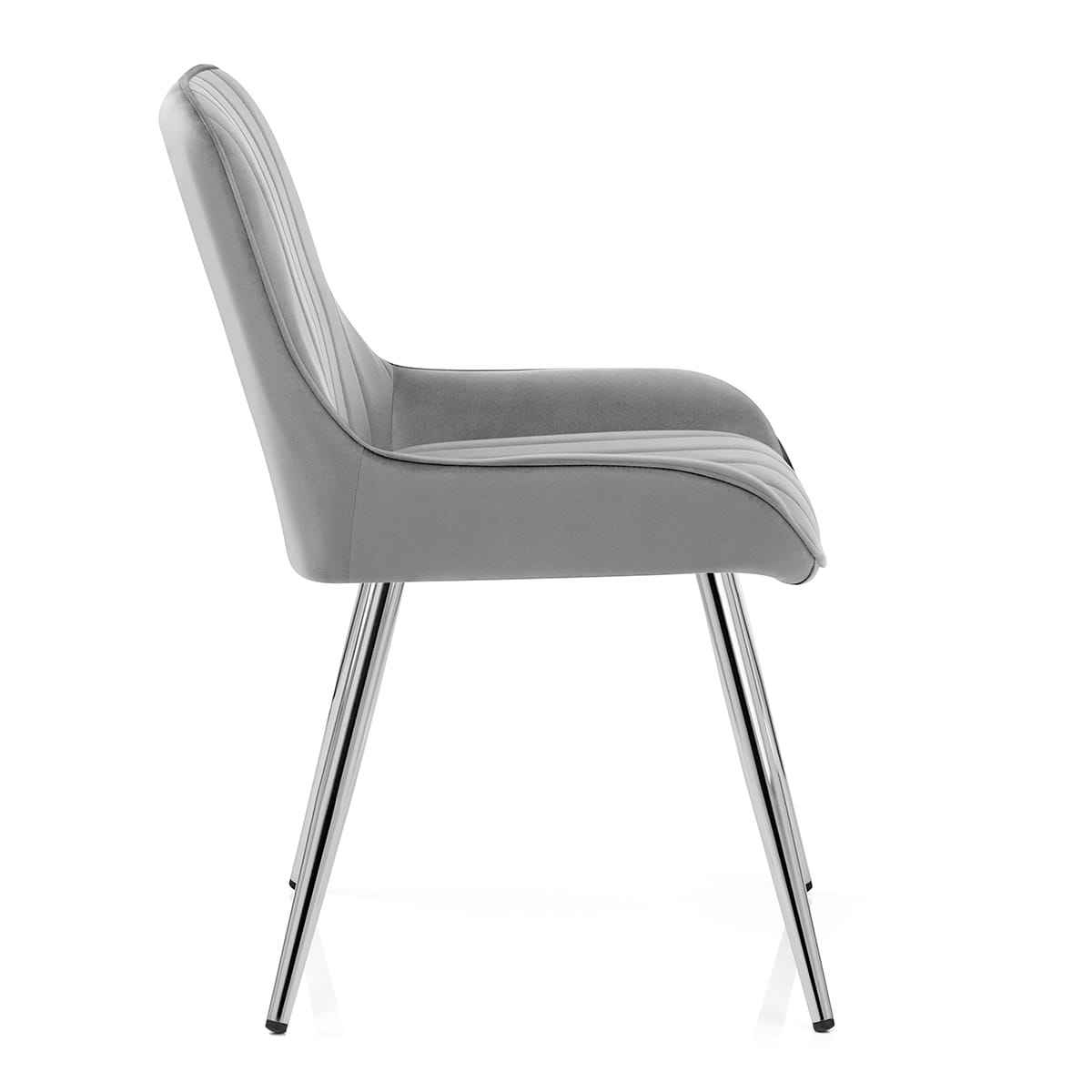 Sedia Velluto Cromata - Mustang Grigio scuro