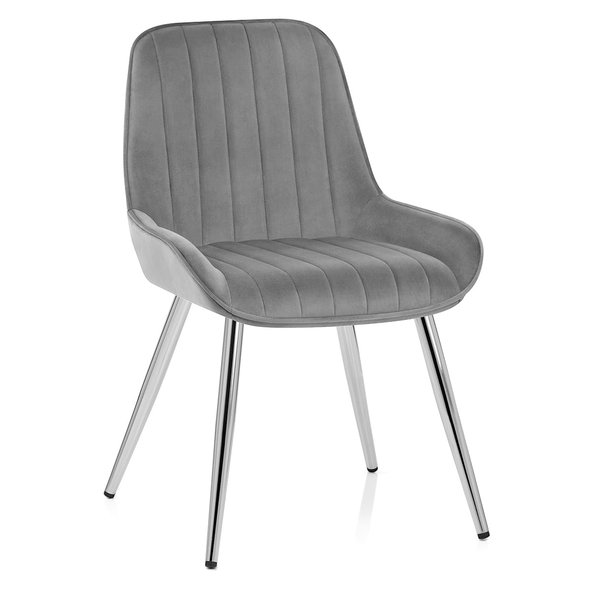 Sedia Velluto Cromata - Mustang Grigio scuro