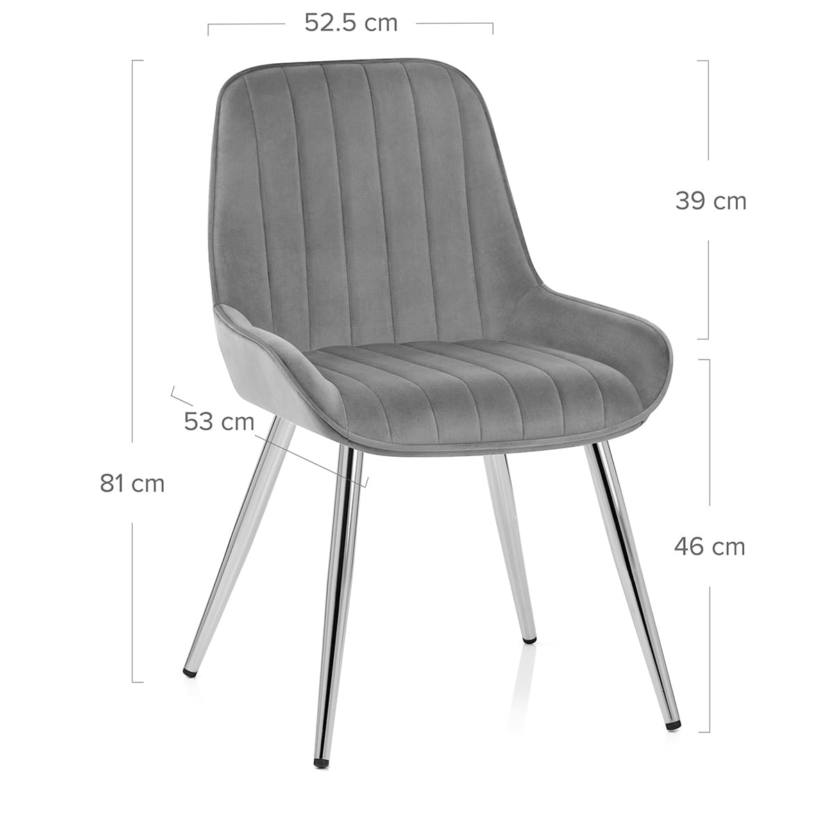 Sedia Velluto Cromata - Mustang Grigio scuro