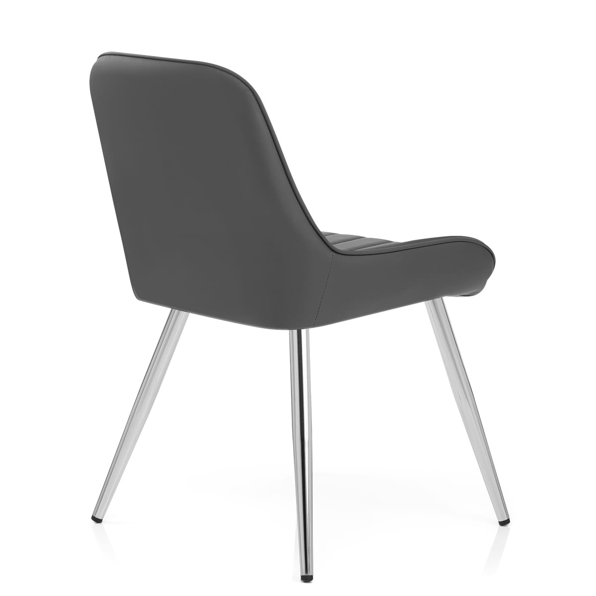 Sedia Ecopelle Cromata - Mustang Grigio scuro