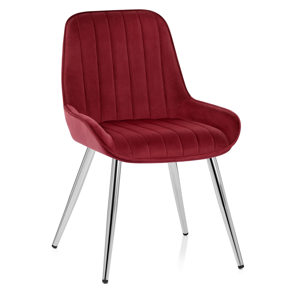 Sedia Velluto Cromata - Mustang Rosso