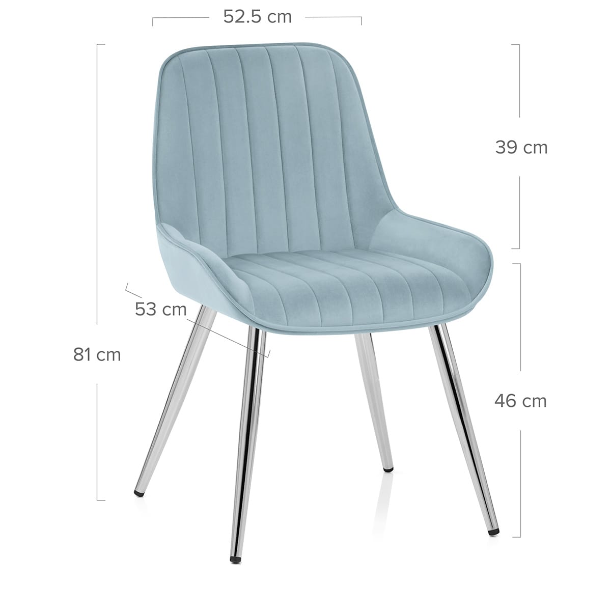 Sedia Velluto Cromata - Mustang Blu