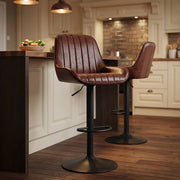 Sgabello Ecopelle - Mustang Marrone