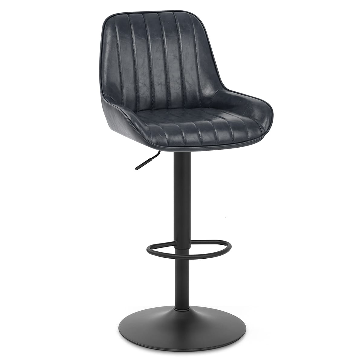Sgabello Ecopelle - Mustang Blu Scuro