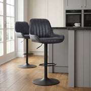 Sgabello Ecopelle - Mustang Blu Scuro