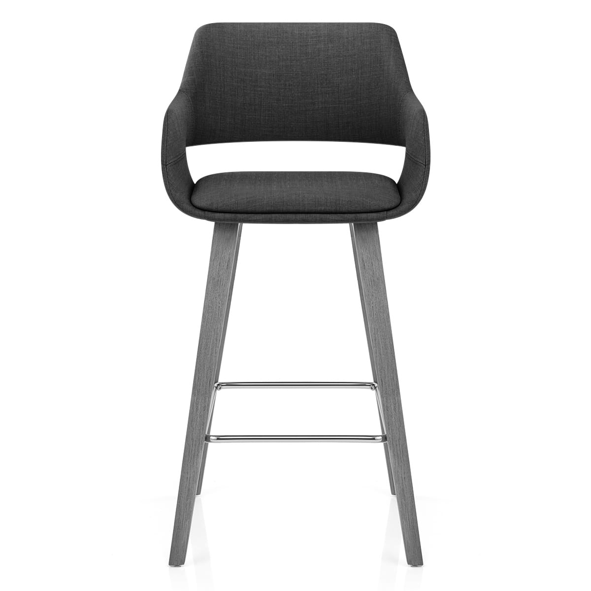Sgabello Tessuto Legno - Nappa Grigio scuro