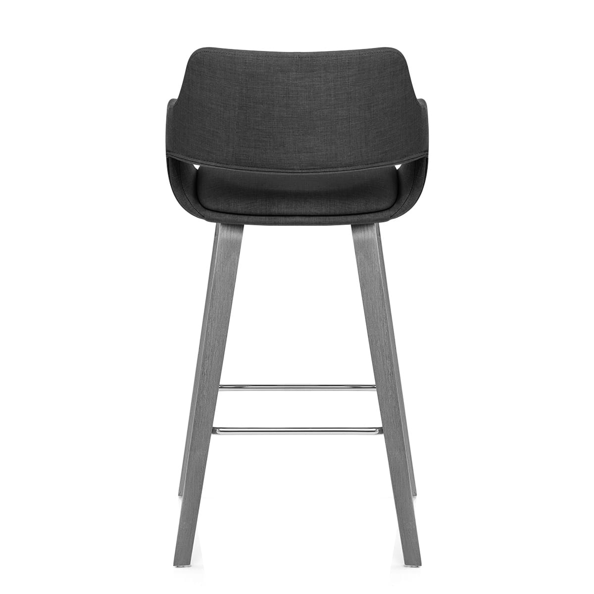 Sgabello Tessuto Legno - Nappa Grigio scuro