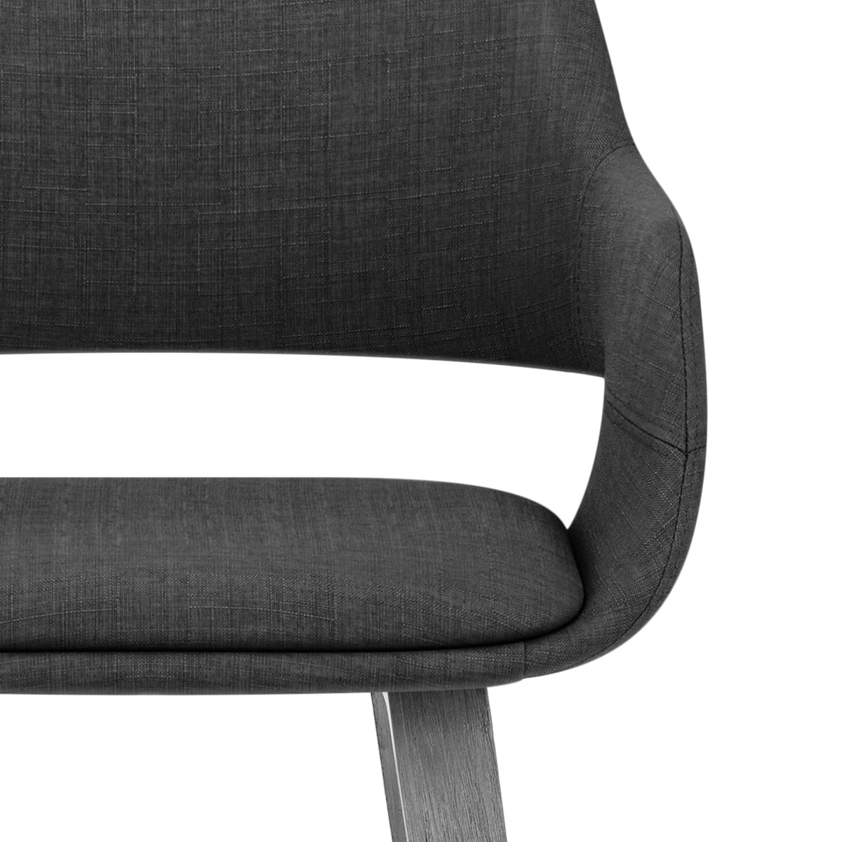 Sgabello Tessuto Legno - Nappa Grigio scuro