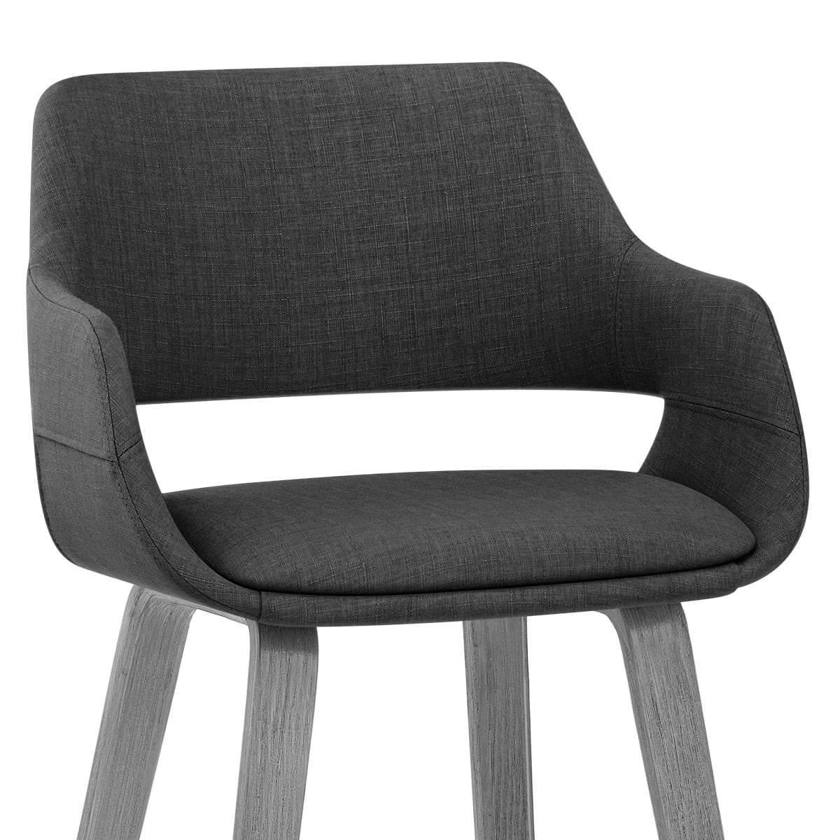 Sgabello Tessuto Legno - Nappa Grigio scuro