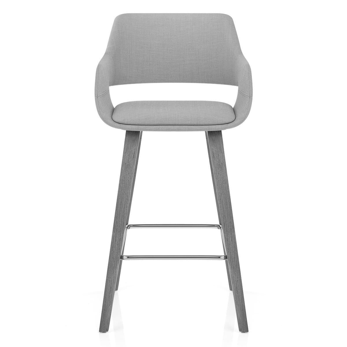 Sgabello Tessuto Legno - Nappa Grigio
