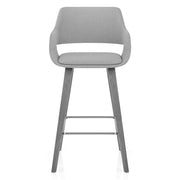 Sgabello Tessuto Legno - Nappa Grigio