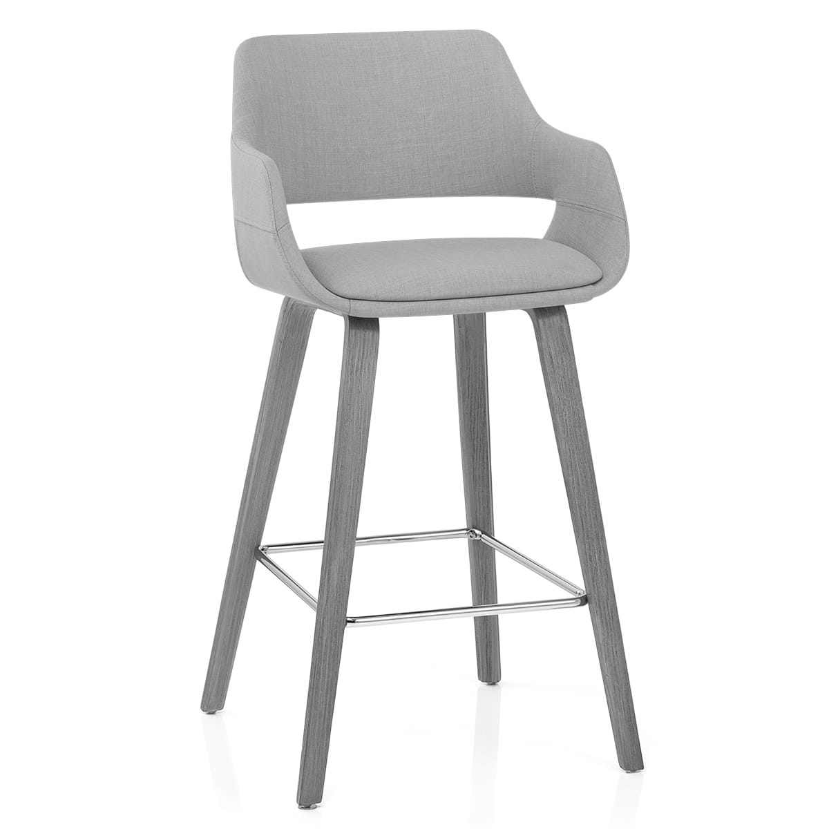 Sgabello Tessuto Legno - Nappa Grigio