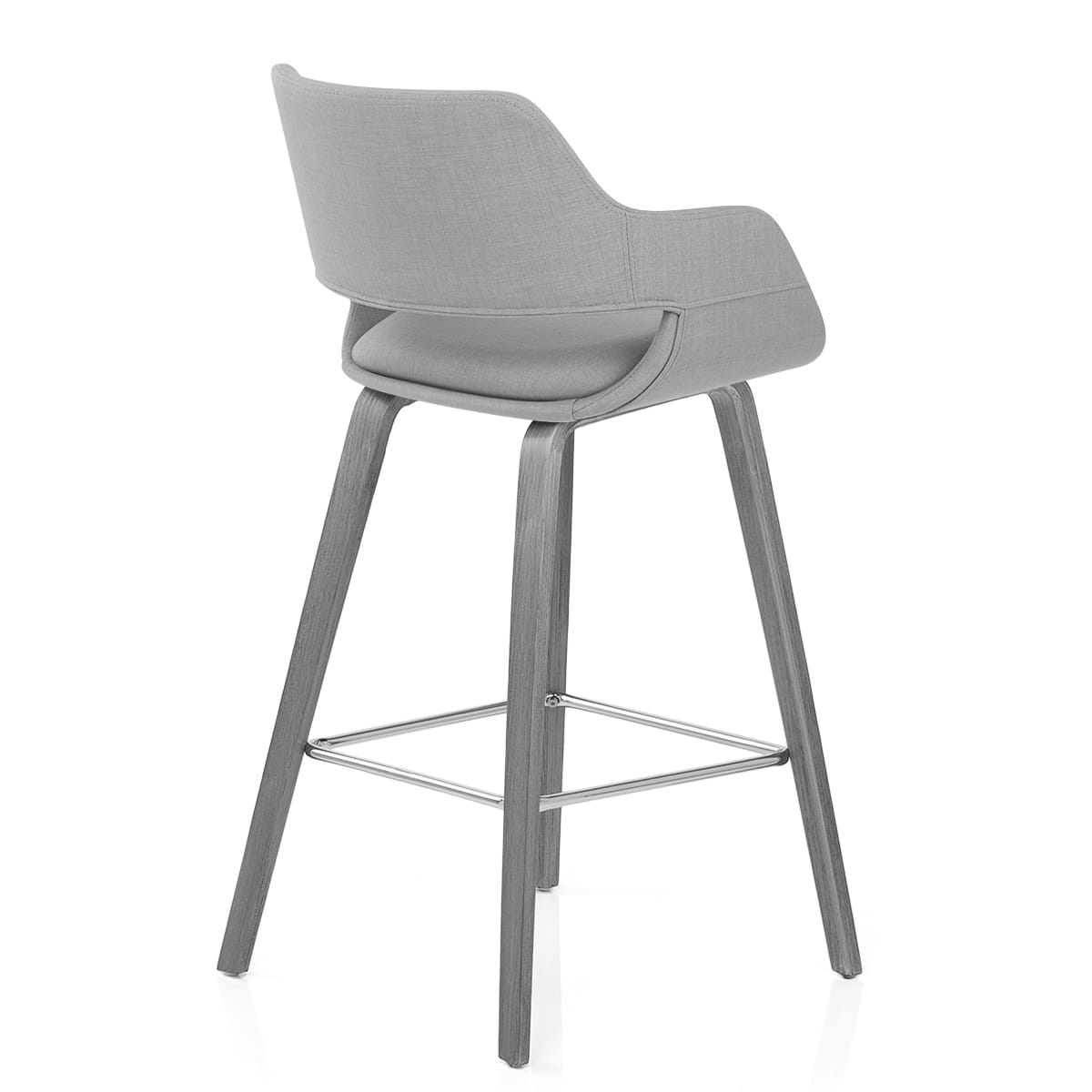 Sgabello Tessuto Legno - Nappa Grigio