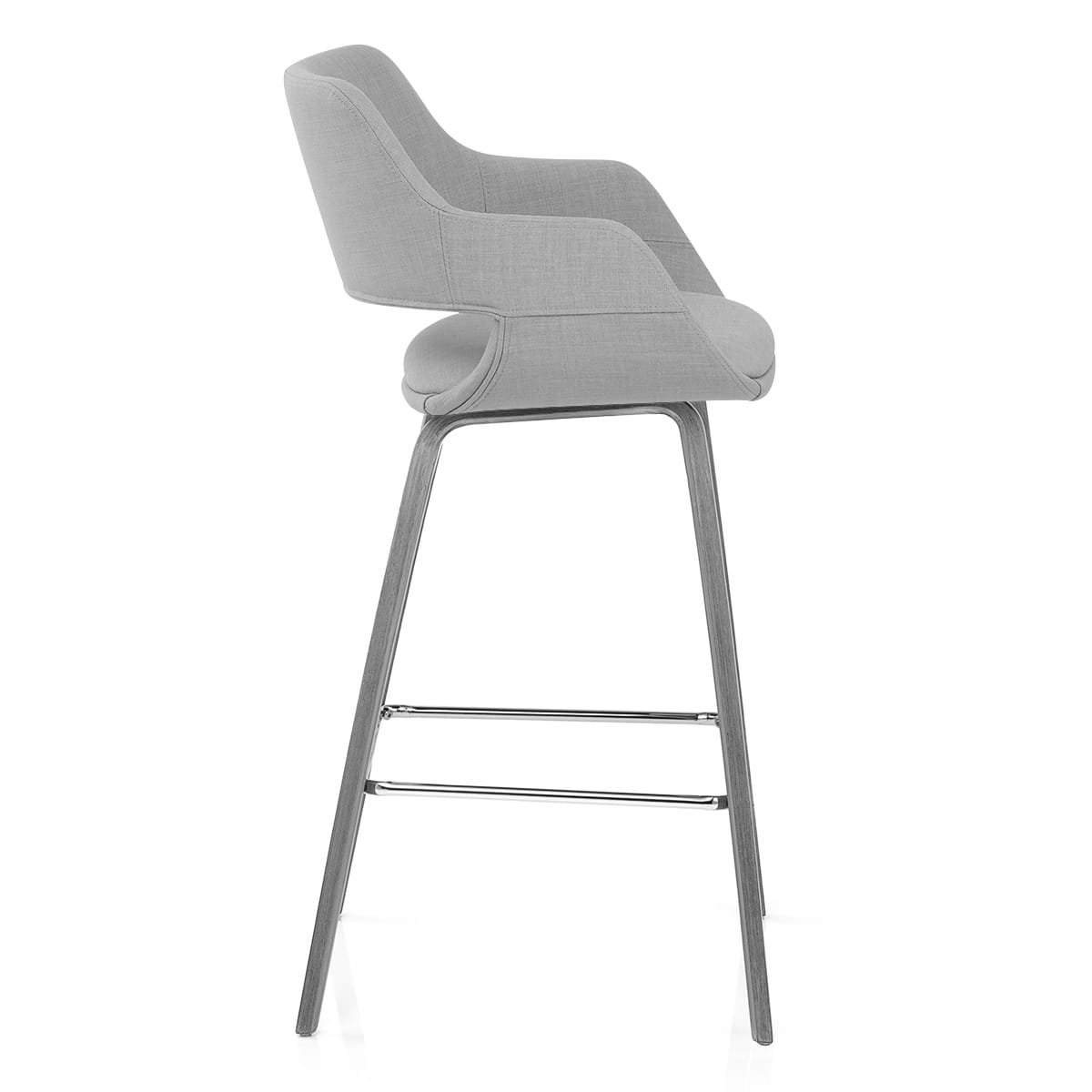 Sgabello Tessuto Legno - Nappa Grigio