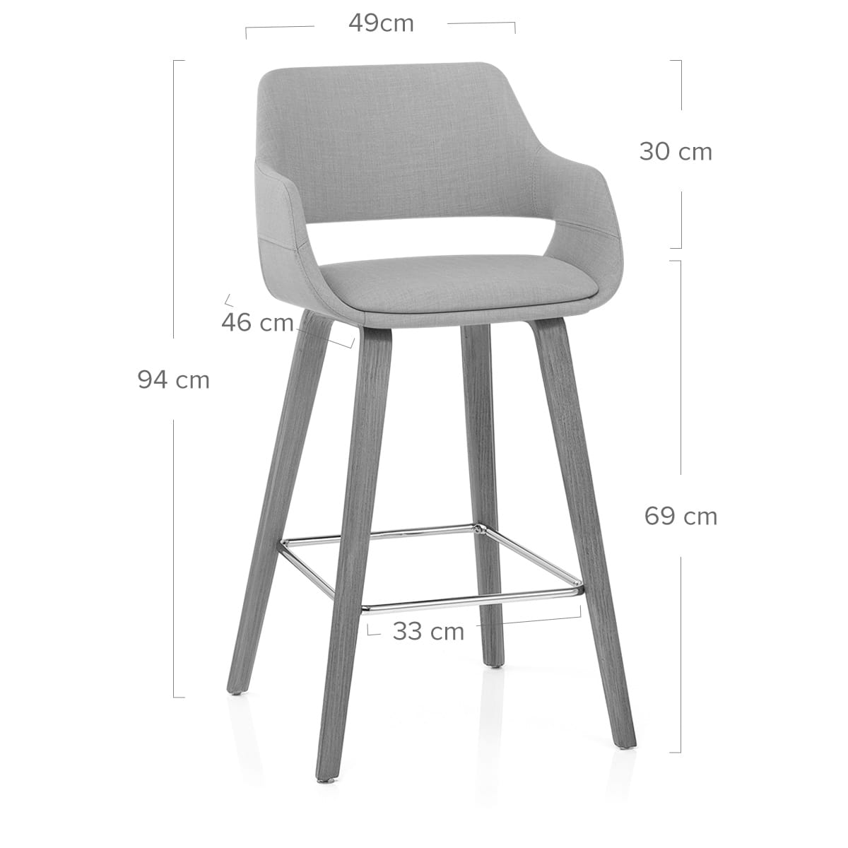 Sgabello Tessuto Legno - Nappa Grigio