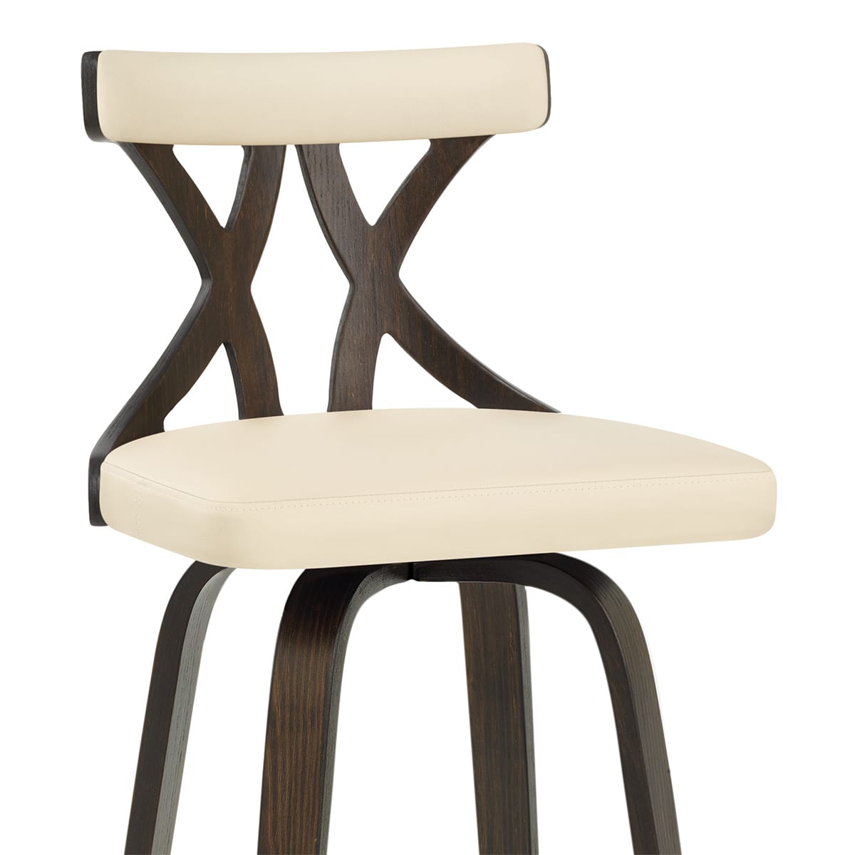 Sgabello da Bar Ecopelle Noce - Nash Crema