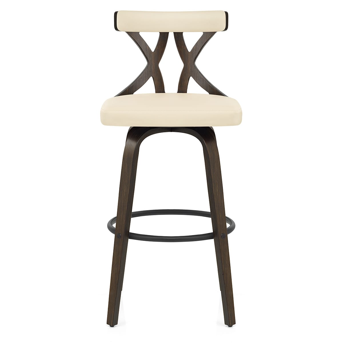 Sgabello da Bar Ecopelle Noce - Nash Crema