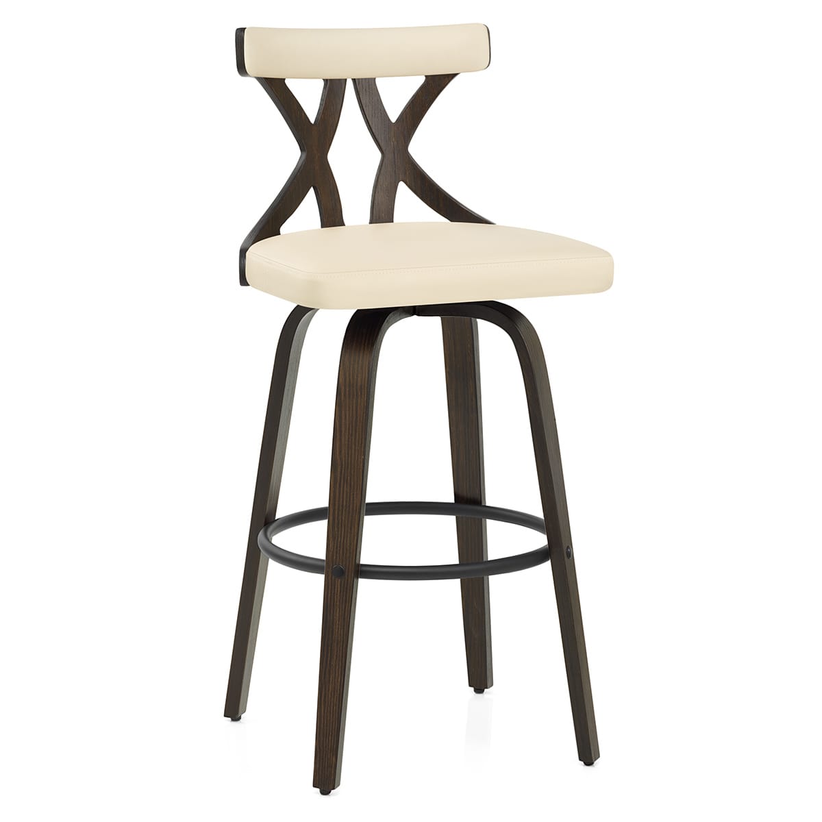 Sgabello da Bar Ecopelle Noce - Nash Crema