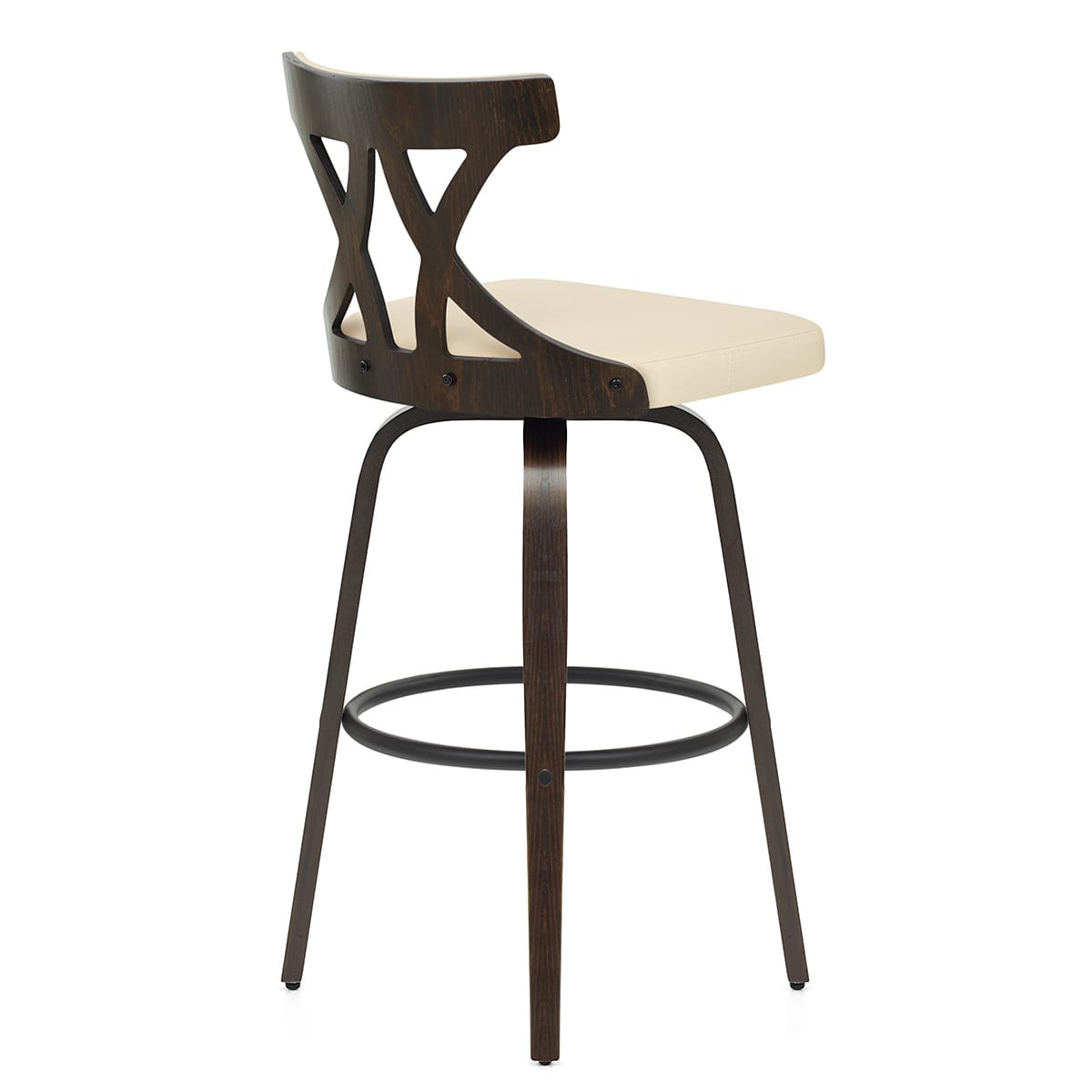 Sgabello da Bar Ecopelle Noce - Nash Crema