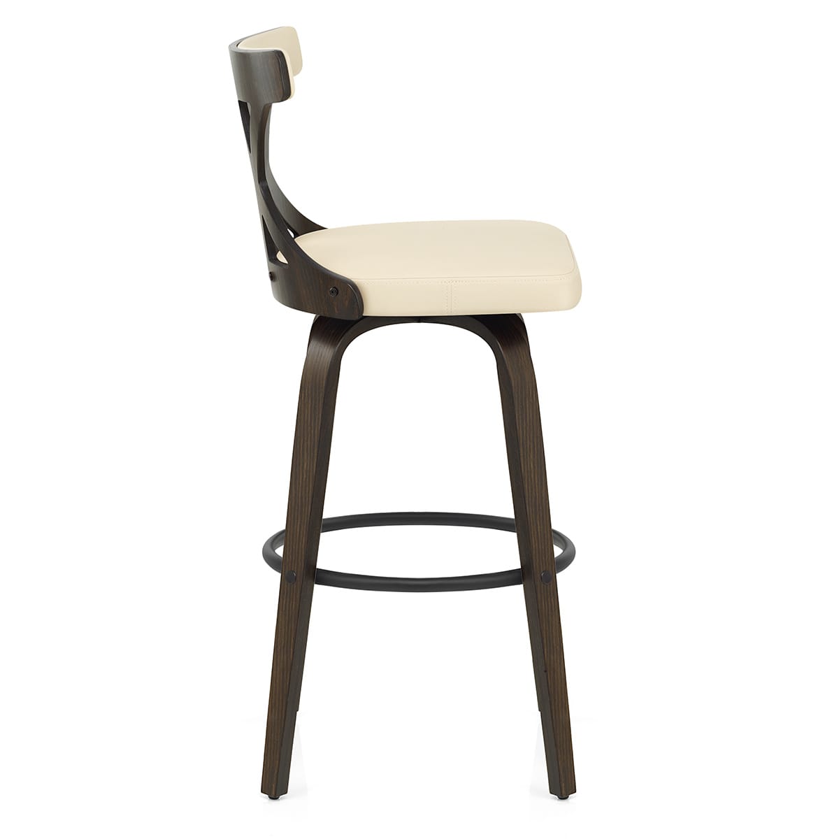Sgabello da Bar Ecopelle Noce - Nash Crema