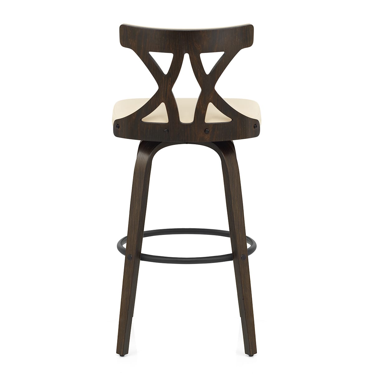 Sgabello da Bar Ecopelle Noce - Nash Crema