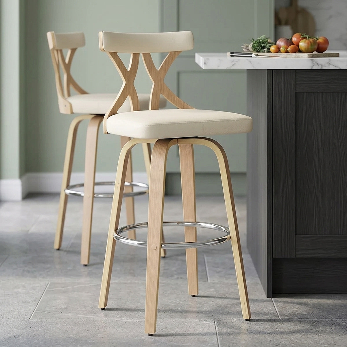 Sgabello da bar Ecopelle - Nash Crema