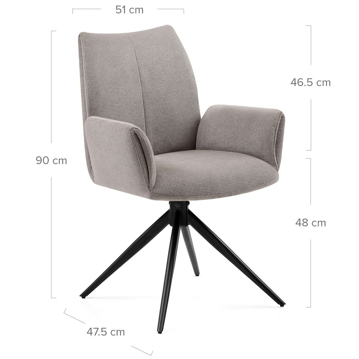 Sedia Tessuto con Braccioli - Neve Talpa