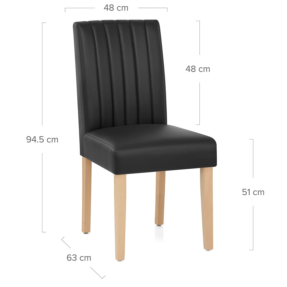 Silla Vera Pelle - Newbury Nero