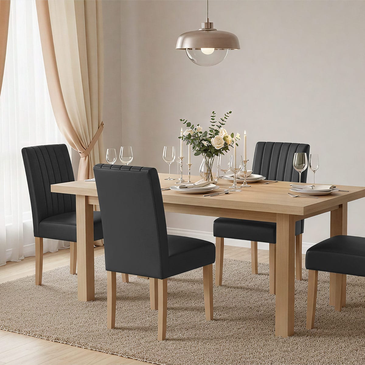 Silla Vera Pelle - Newbury Nero
